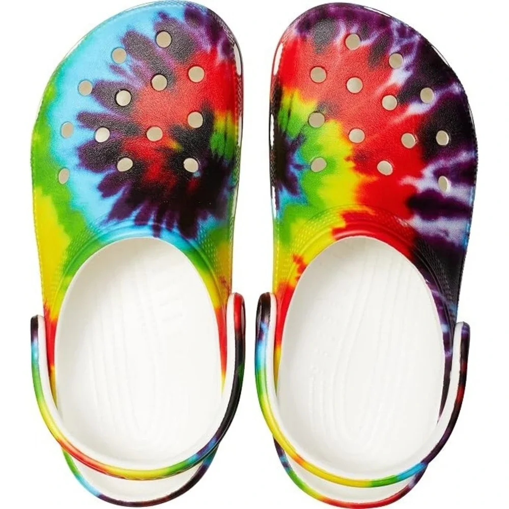 Crocs Classic Clogs Mens Size 9 Multi Color New Tie Dye Slip On 205453-90H